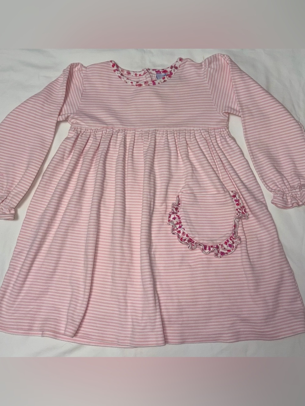Eyelet and Ivy 100% cotton pink striped dress sz 4 EUC smoke free home